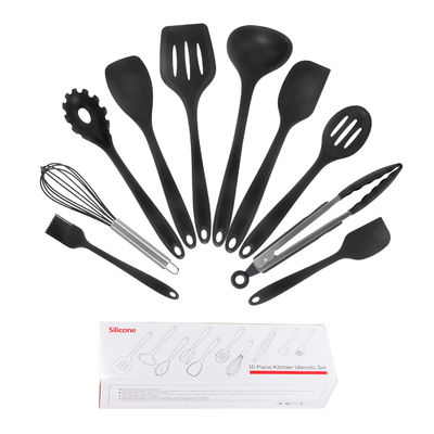 Set d' ustensiles de cuisine de 10 pièces avec poignée et planche à découper en gel de silice