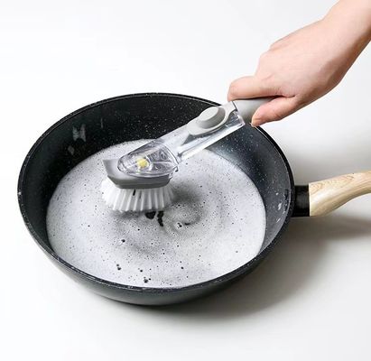 Outils de cuisine Brosse à nettoyer 2 en 1 Brosse à laver les plats avec poignée longue et éponge