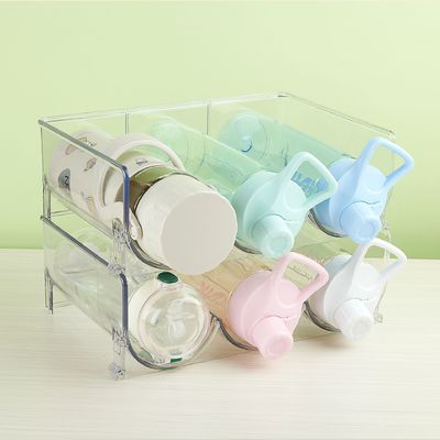 Étagère d'organisateur de vins et de boissons en PET pour armoire de cuisine réfrigérateur Porteur de bouteille en plastique