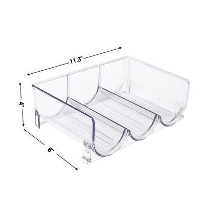 Étagère d'organisateur de vins et de boissons en PET pour armoire de cuisine réfrigérateur Porteur de bouteille en plastique