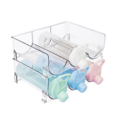 Étagère d'organisateur de vins et de boissons en PET pour armoire de cuisine réfrigérateur Porteur de bouteille en plastique