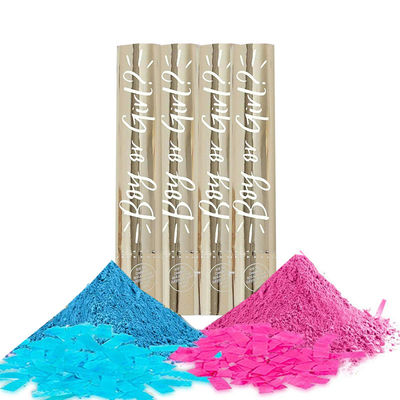 Des canons de poudre de confetti 100% biodégradables parfaits pour les fournitures de fête révélant le sexe