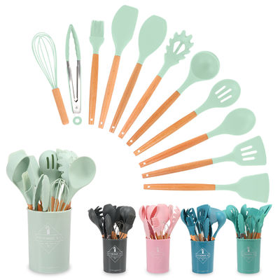 Accessoires de cuisine de restaurant Ensemble d'outils antiadhésifs en 11 pièces avec spatule en silicone
