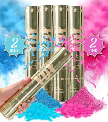 Des canons de poudre de confetti 100% biodégradables parfaits pour les fournitures de fête révélant le sexe