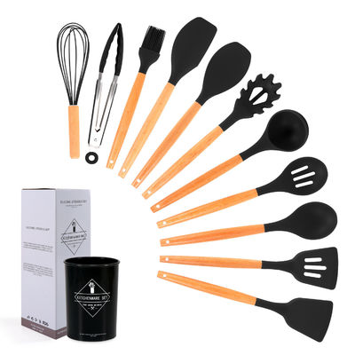 Accessoires de cuisine de restaurant Ensemble d'outils antiadhésifs en 11 pièces avec spatule en silicone