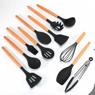 Accessoires de cuisine de restaurant Ensemble d'outils antiadhésifs en 11 pièces avec spatule en silicone