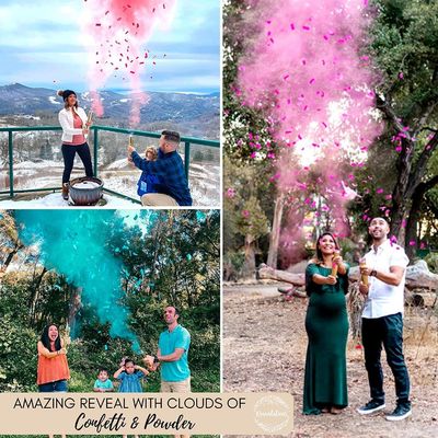 Des canons de poudre de confetti 100% biodégradables parfaits pour les fournitures de fête révélant le sexe