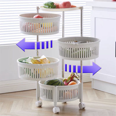 Étagère de cuisine rotative en matériau métallique de design polyvalent en PP pour rangement à domicile