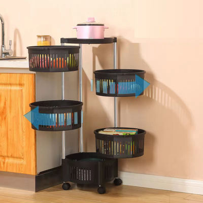 Étagère de cuisine rotative en matériau métallique de design polyvalent en PP pour rangement à domicile