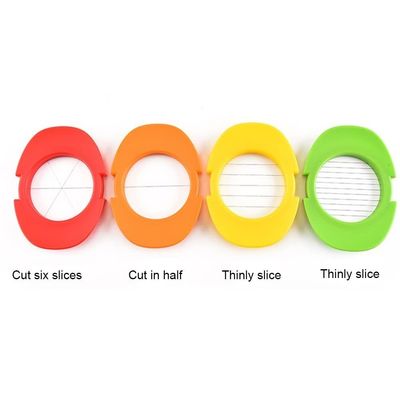 Ensemble de trancheuse à œufs 3 coupeuses pour tranches minces Outil de coupe manuel facile en plastique PP avec support de trancheuse