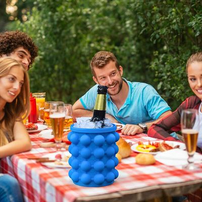 40 cubes Fabricant de glace en silicone pour un seau de glace rond en PP