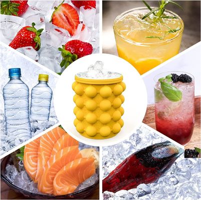 40 cubes Fabricant de glace en silicone pour un seau de glace rond en PP