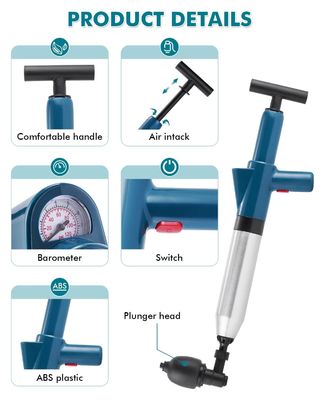 Plongeur de toilettes en acier inoxydable manuel multifonctionnel pour un nettoyage durable des égouts