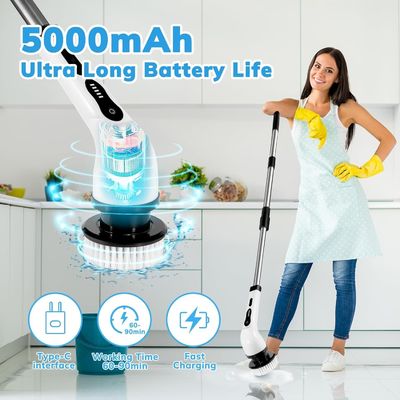 Brosses électriques de nettoyage 7 têtes de brosses remplaçables poignée réglable