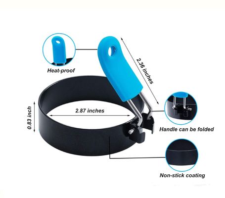 Moulures d'oeufs en acier inoxydable à base de silicone non adhésif