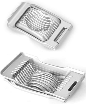 Outils de cuisine stockés Coupeuse d'œufs en métal à main Coupeuse d'œufs en acier inoxydable Coupeuse d'œufs en fil d'acier pour œufs durement bouillis