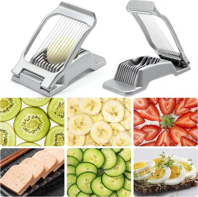 Outils de cuisine stockés Coupeuse d'œufs en métal à main Coupeuse d'œufs en acier inoxydable Coupeuse d'œufs en fil d'acier pour œufs durement bouillis