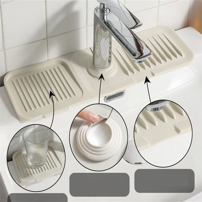 Mat d'évacuation du robinet anti-éclaboussures en silicone de cuisine durable pour un comptoir extra-large