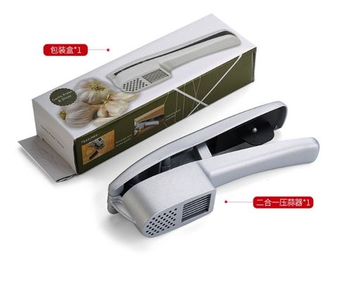2 en 1 Ginger Chopper Alliage d'aluminium Press d'ail et trancheuse d'ail avec logo personnalisé