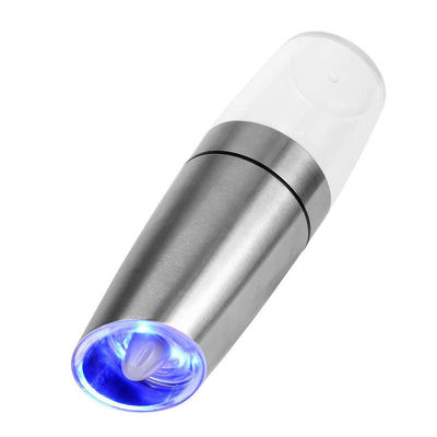 Moulin électrique à gravité en acier inoxydable moulin à poivre et sel avec lumière LED