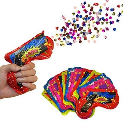 Pistolet en forme d'auto-inflation Pistolet gonflable de confetti pour la fête d'anniversaire de mariage de l'année verte