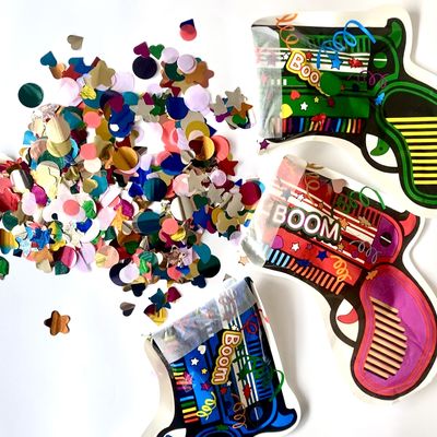 Pistolet en forme d'auto-inflation Pistolet gonflable de confetti pour la fête d'anniversaire de mariage de l'année verte