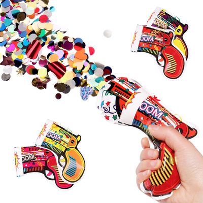 Pistolet en forme d'auto-inflation Pistolet gonflable de confetti pour la fête d'anniversaire de mariage de l'année verte