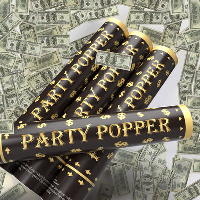 30 cm Logo personnalisé Cannon de confetti métallique en or pour les célébrations et les occasions spéciales
