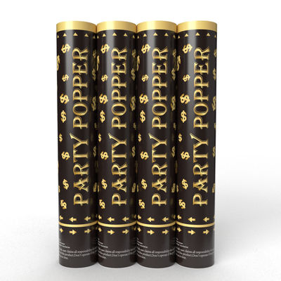 30 cm Logo personnalisé Cannon de confetti métallique en or pour les célébrations et les occasions spéciales