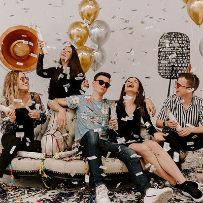 30 cm Logo personnalisé Cannon de confetti métallique en or pour les célébrations et les occasions spéciales
