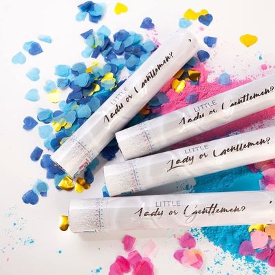 60cm Révéler le sexe Confetti Cannon Popper Smoke Powder Confetti Buttons pour les fournitures de fête