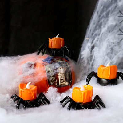 Décorations d'Halloween Porte-bougie à la citrouille LED Lampes de nuit Lampes de chandelier Ornements 8*12cm