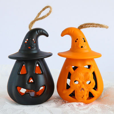 Décoration d'Halloween Candelabre Pumpkin LED Lampe à bougie électronique