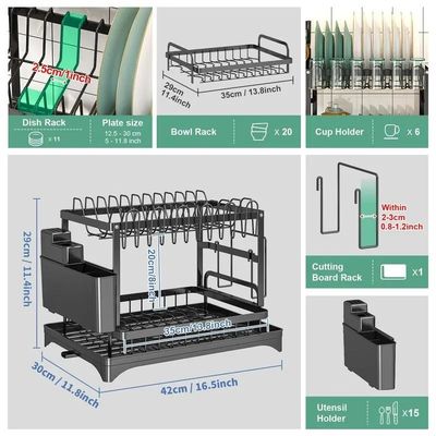 85*32*15cm Plateau d'organisation pour le séchage durable et hygiénique des plats
