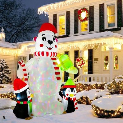 Décoration de fête et de Noël Lumières à LED Père Noël gonflable avec logo personnalisé