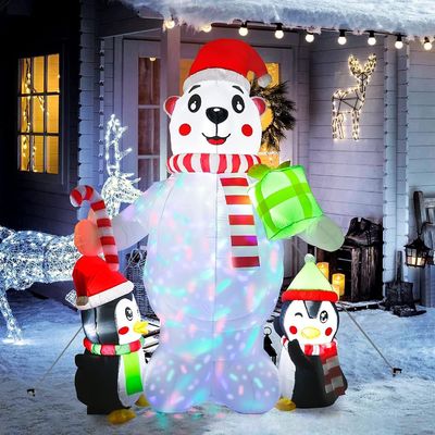 Décorations de Noël pour jardin intérieur et extérieur 6 pieds Noël gonflables Père Noël avec lumières LED vert