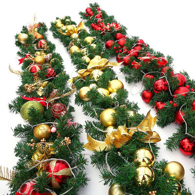 Décoration de bannière de rotin de Noël avec lumières LED et logo personnalisé