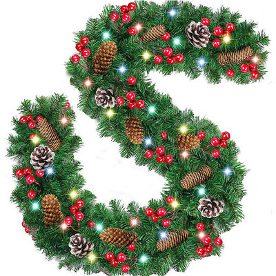 Décoration de bannière de rotin de Noël avec lumières LED et logo personnalisé