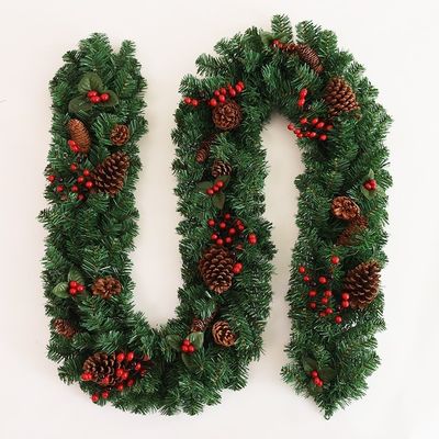 Décoration de bannière de rotin de Noël avec lumières LED et logo personnalisé
