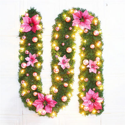 Décoration de bannière de rotin de Noël avec lumières LED et logo personnalisé