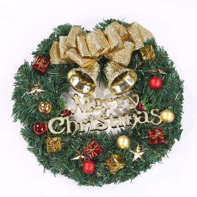 Une couronne XMAS ronde pour la porte d'entrée Une couronne avec logo personnalisé
