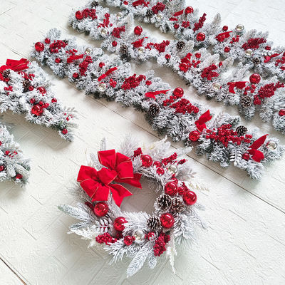 Logo personnalisé Porte d'entrée de Noël joyeux Guirlande de pin artificiel pour la décoration de fête