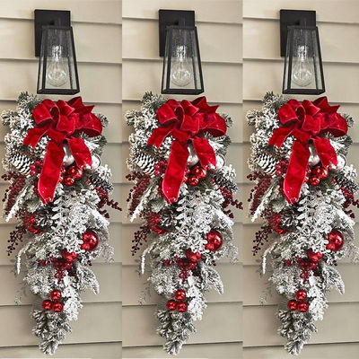 Logo personnalisé Porte d'entrée de Noël joyeux Guirlande de pin artificiel pour la décoration de fête