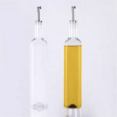 Bouteille de distributeur d'huile en verre 500ML/17OZ en forme carrée stockée pour l'huile de cuisine et le vinaigre