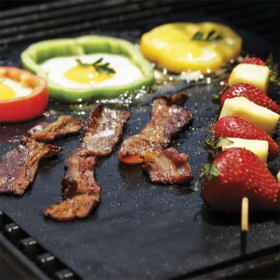 Mat grill BBQ non collant Mat de cuisson à l'épreuve du feu Charbon de bois outils d'œufs en fibre de verre pour la cuisson