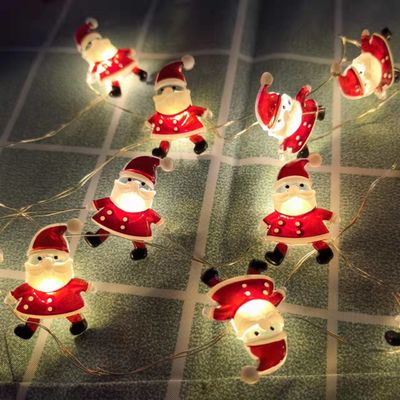 Lumières de Noël à LED rouge Homme de neige à cordes Père Noël Étoile Produit décoratif de vacances
