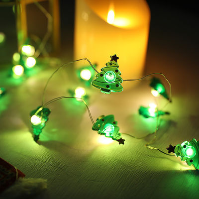 Sceptre du Père Noël Flocons de neige Chaussettes de loup Lumières à chaîne LED pour la décoration de Noël de fées