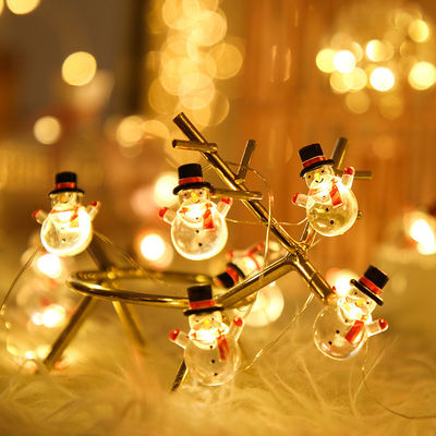Sceptre du Père Noël Flocons de neige Chaussettes de loup Lumières à chaîne LED pour la décoration de Noël de fées