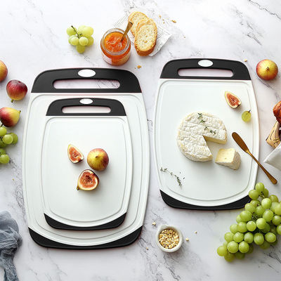 Tableau de coupe en plastique noir multifonctionnel pour cuisine 3 pièces