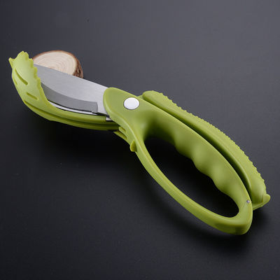 Outils de coupe de la salade de fruits en acier inoxydable avec poignée multi-PP TPR et pinces à salade